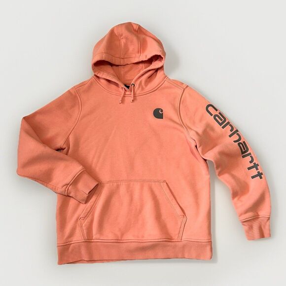 Carhartt Women's L Graphic Sleeve Hoodie Pink (12-14) Sweatshirt - Picture 1 of 9